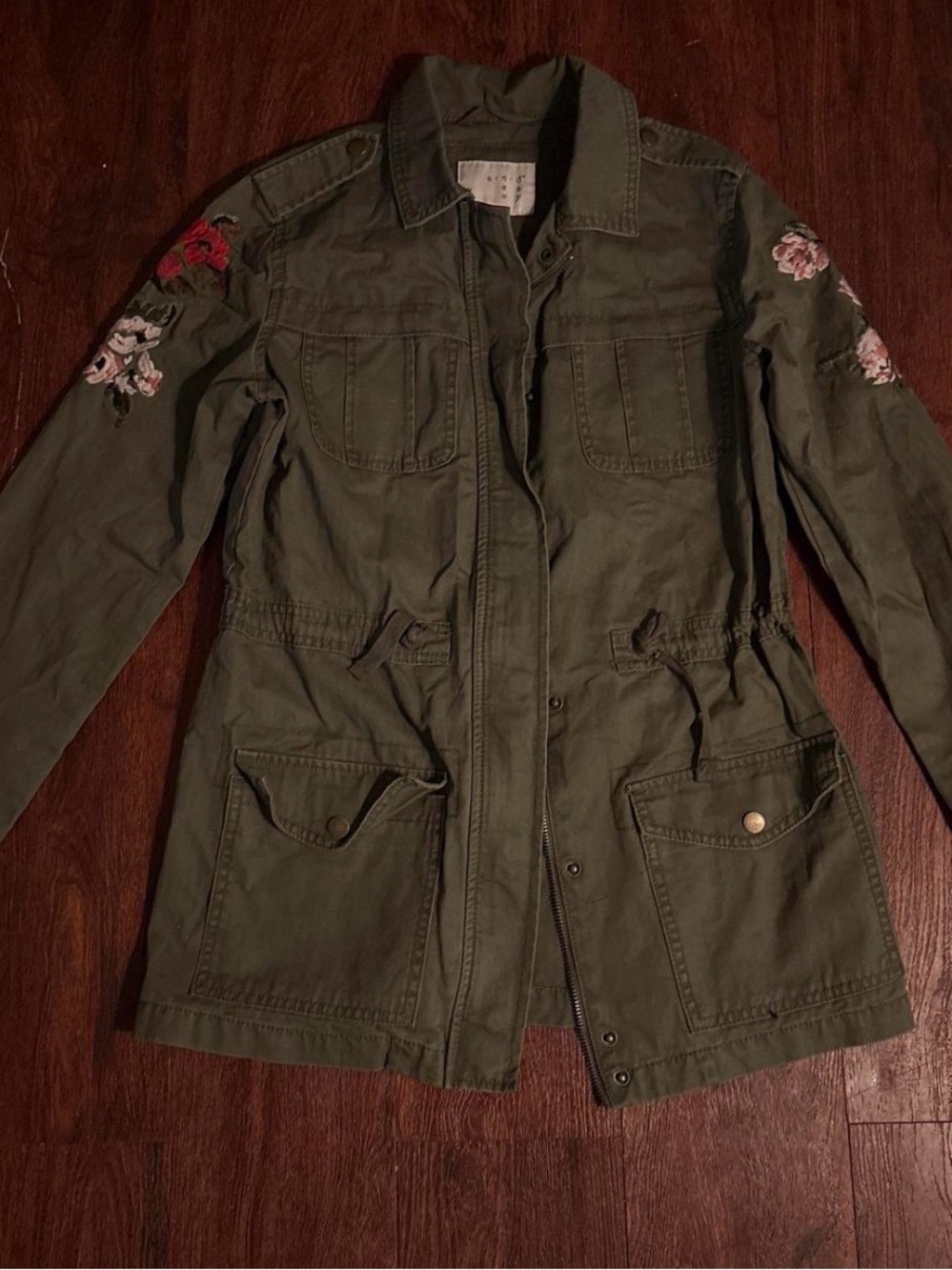 a new day Olive Green Embroidered Utility Jacket